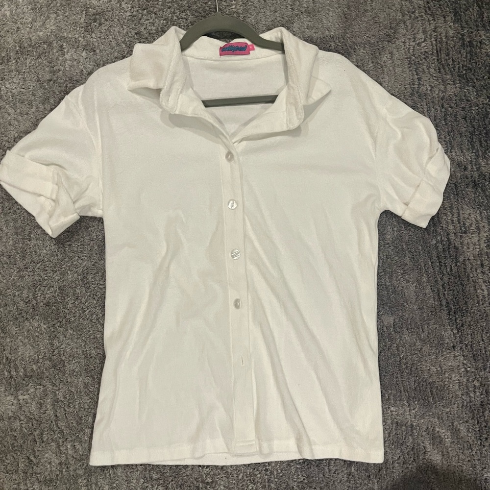 Edikted button down white t-shirt